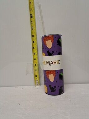 Maripe Purple Halloween Skinny Tumbler with Clear Straw